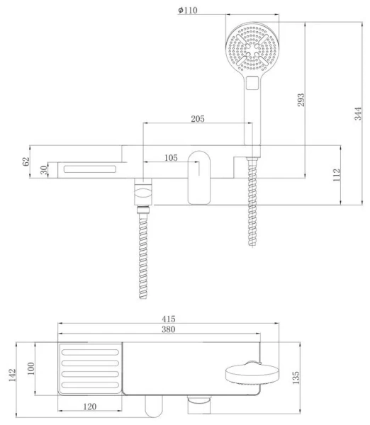 Смеситель для ванны и душа Lemark Unibox (LM6914CW)